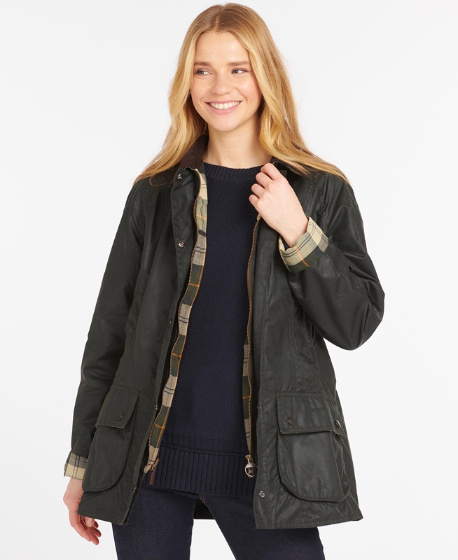 Barbour Beadnell® Gewachste Jacke Damen Schwarz | ZKQGFL-671