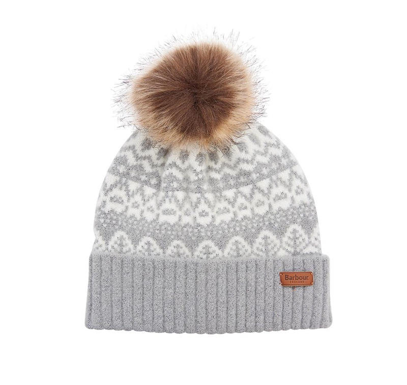 Barbour Beanie Alpine Fair Isle Pom Hüte Damen Grau | KNUZAG-501