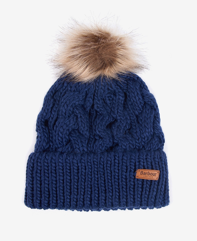 Barbour Beanie Penshaw Cable Hüte Damen Blau | LVXNZG-964