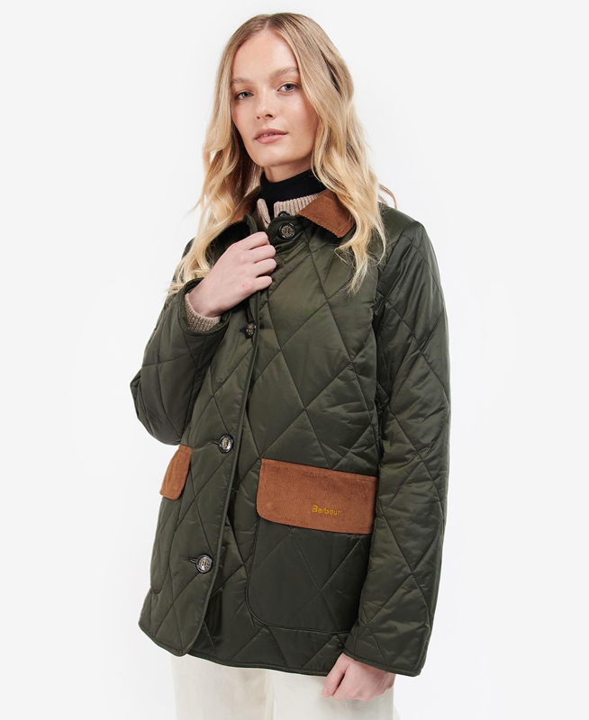 Barbour Bragar Steppjacke Damen Olivgrün | CZYBQH-563