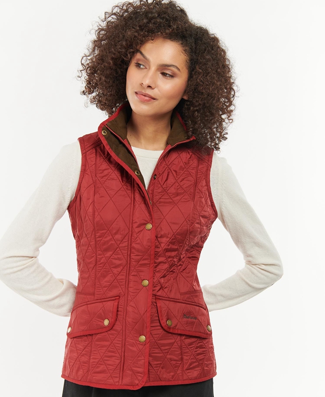 Barbour Cavalry Weste Damen Rot | BQXUEI-591