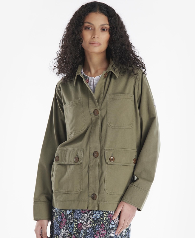 Barbour Coltsfoot Freizeitjacken Damen Olivgrün | ELPDGV-659