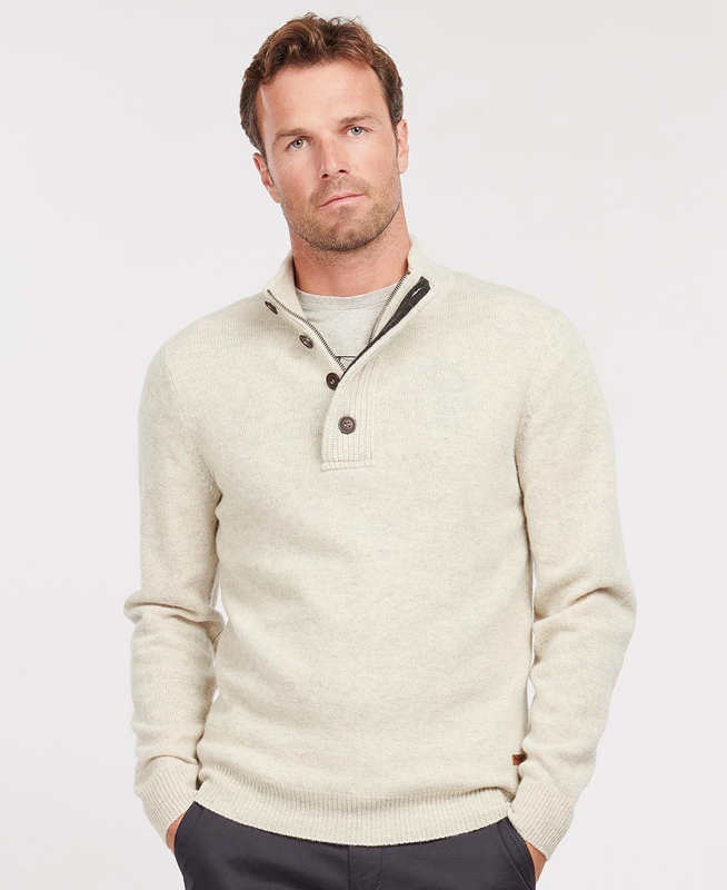 Barbour Essential Patch Half Zip Pullover Herren Beige | UBQNAX-672