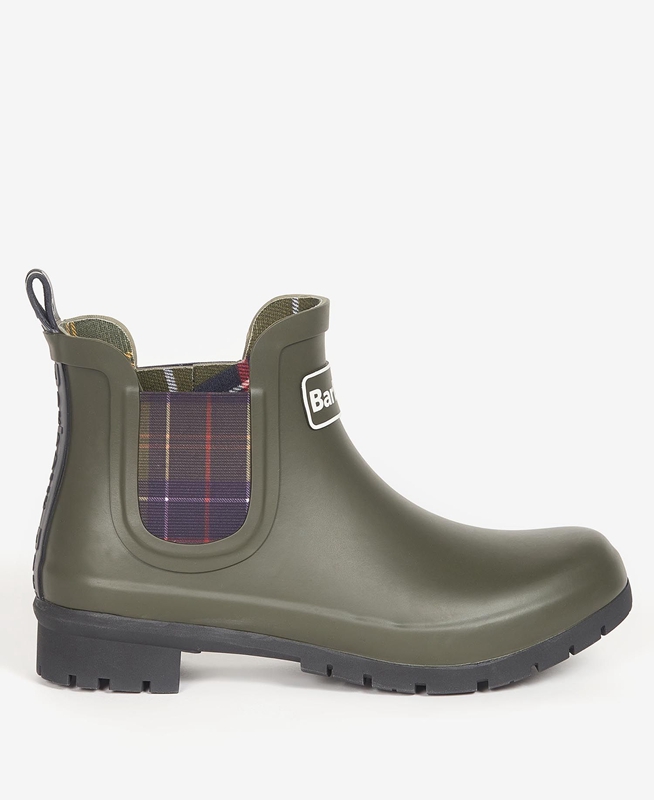 Barbour Kingham Stiefel Damen Olivgrün | SDIYEN-913