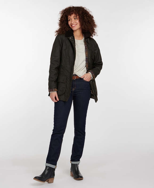 Barbour Klassische Beadnell® Gewachste Jacke Damen Olivgrün | BSFKOG-642