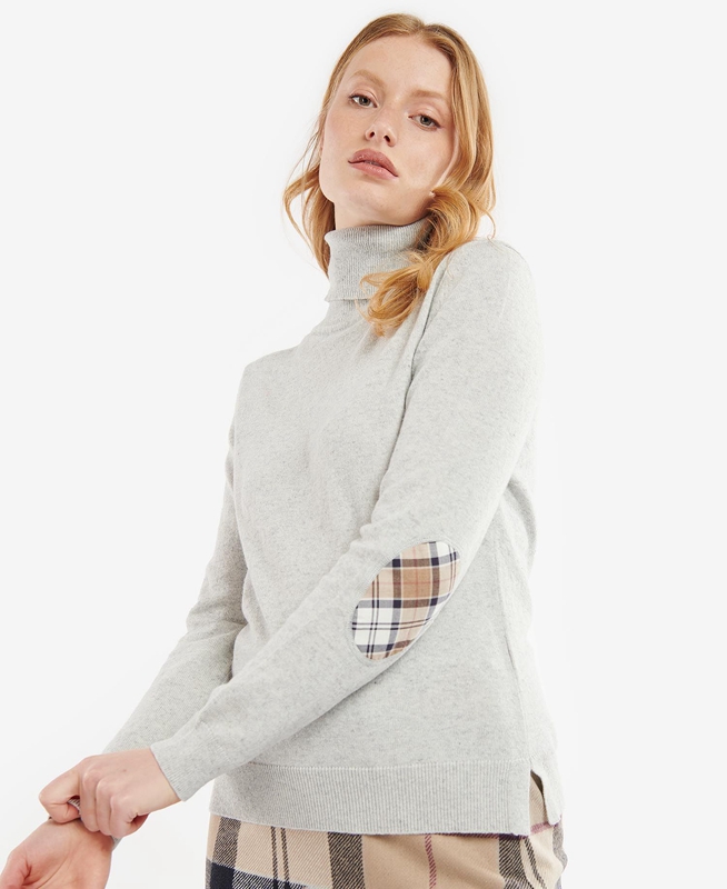 Barbour Pendle Roll-Neck Pullover Damen Grau | DZIMLN-869