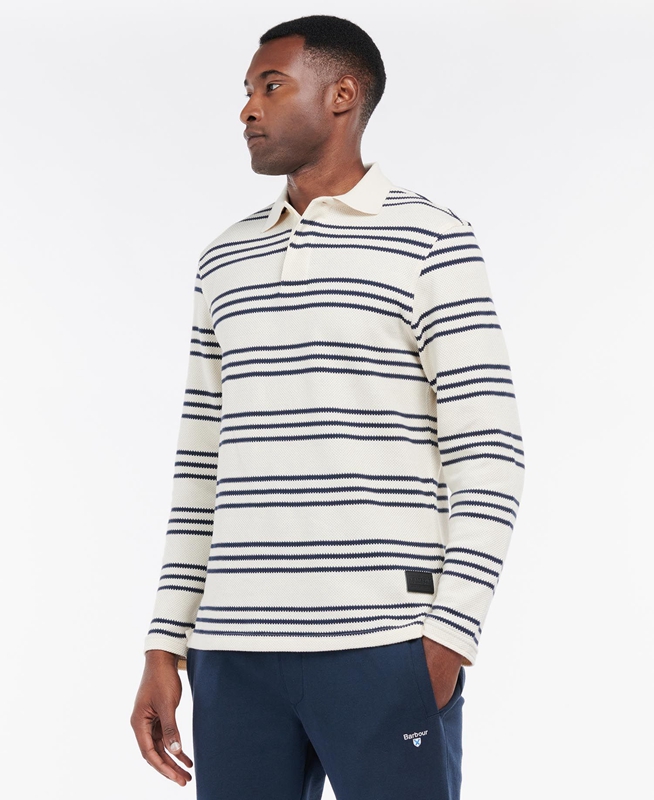 Barbour Rake Striped Sweatshirts Herren Beige | INMTVU-416