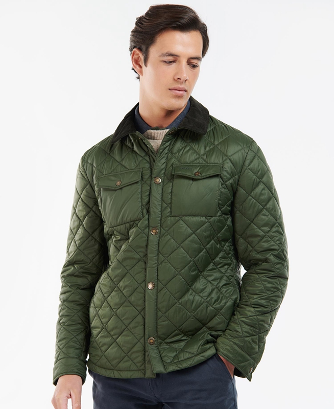 Barbour Shirt Steppjacke Herren Grün | YEACXP-857