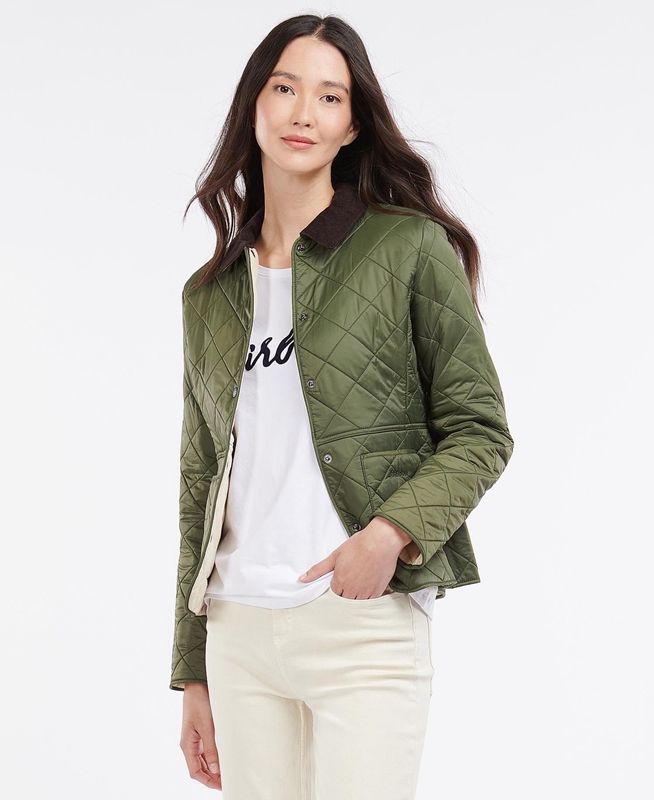 Barbour Steppjacke Deveron Polarquilt Steppjacke Damen Grün | QPVBKR-836