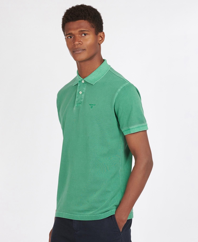 Barbour Washed Sports Polo shirts Herren Grün | WGMTIN-153