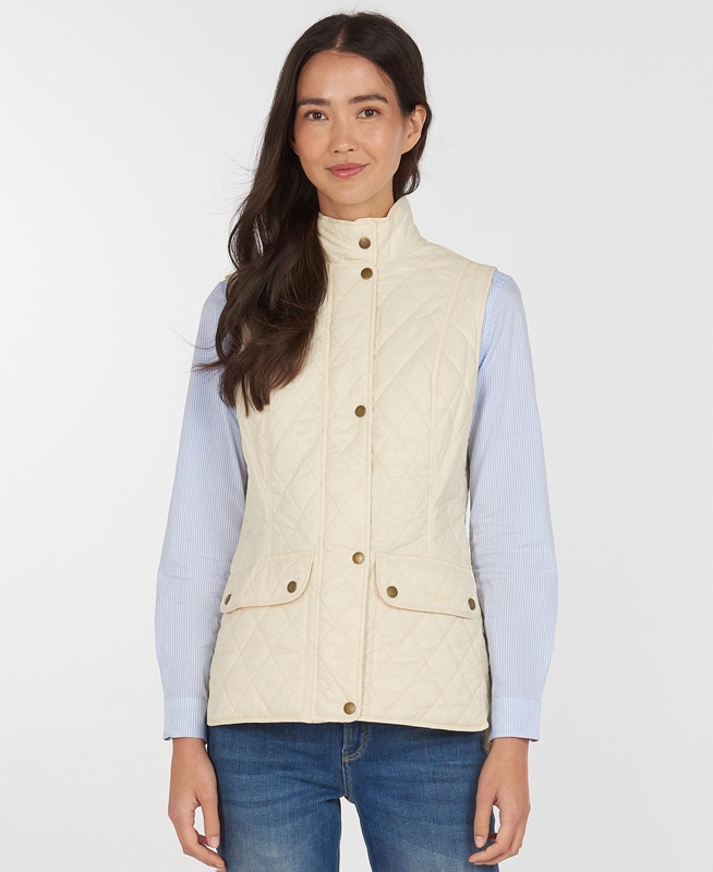 Barbour Weste Otterburn Weste Damen Weiß | NOEJAT-326