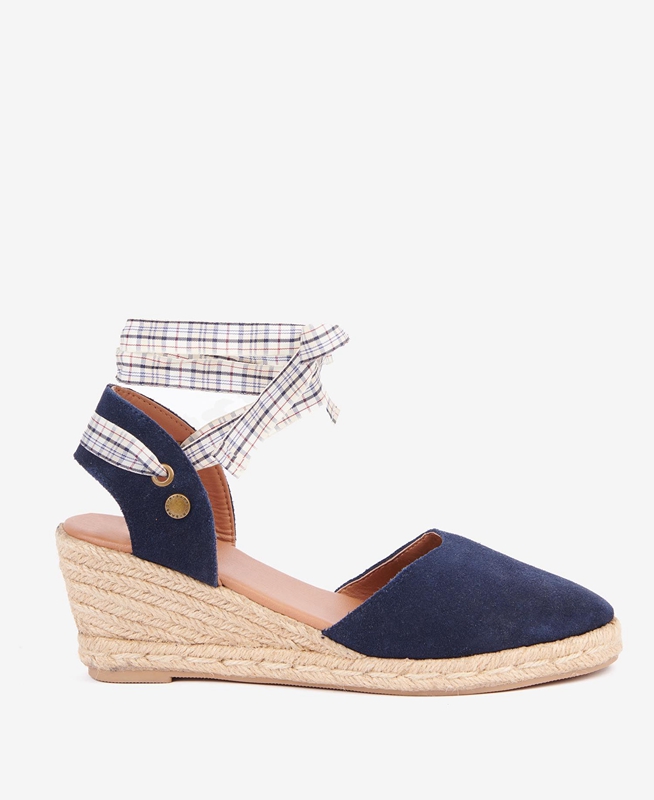 Barbour Whitney Wedge Sandalen Damen Blau | QTPEOV-309