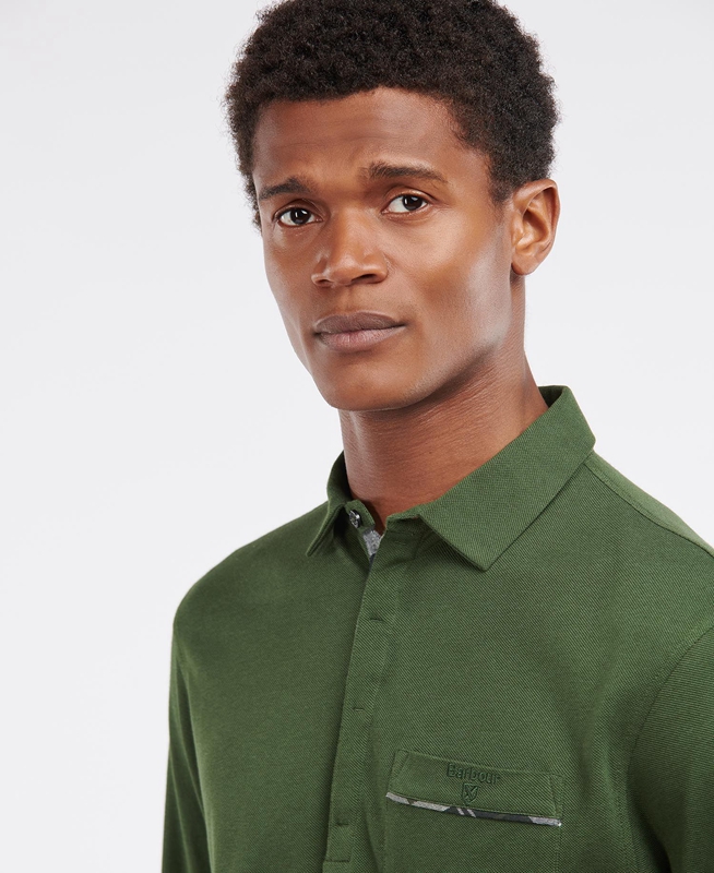 Barbour Adie Long Sleeve Polo shirts Herren Grün | OLPAGM-437