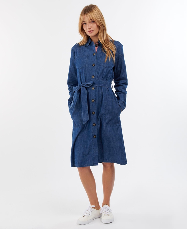 Barbour Barmouth Kleider Damen Navy | BFXUYI-194