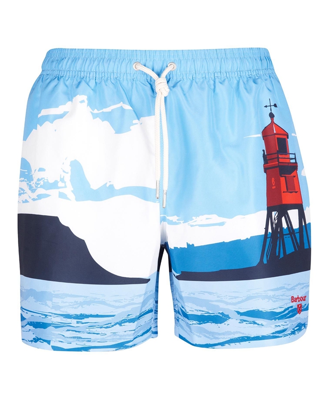 Barbour Beacon Print Swim Hose Herren Blau | XPULOK-657