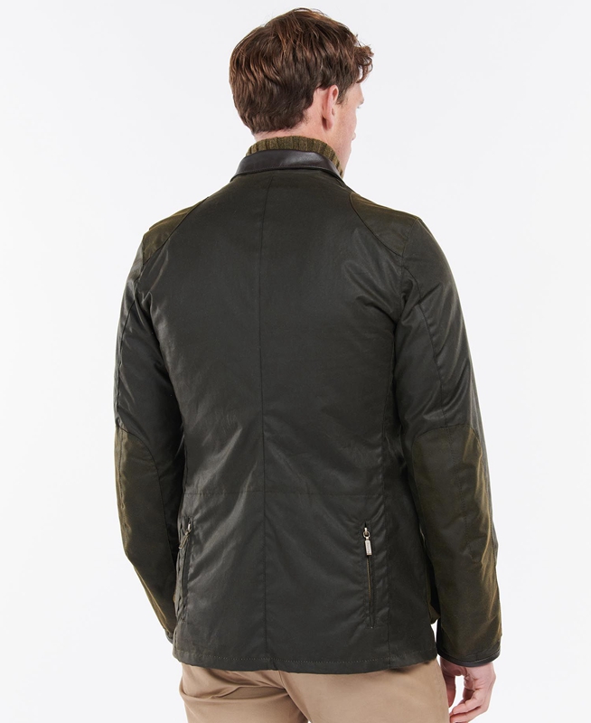 Barbour Beacon Sports Gewachste Jacke Herren Olivgrün | EQAMYB-397