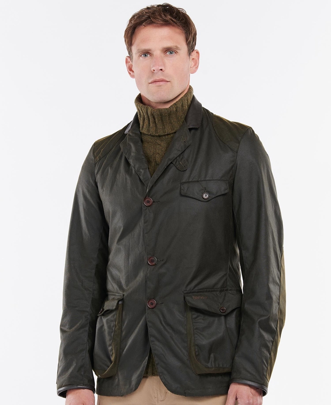 Barbour Beacon Sports Gewachste Jacke Herren Olivgrün | EQAMYB-397