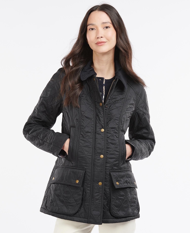 Barbour Beadnell Polarquilt Steppjacke Damen Schwarz | GCLJDY-741