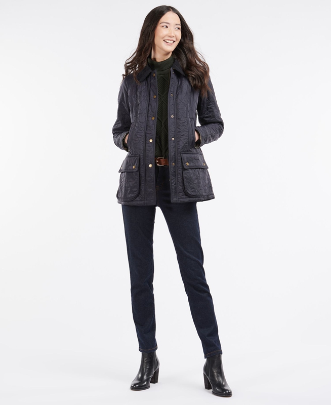 Barbour Beadnell Polarquilt Steppjacke Damen Navy | YHBPML-930