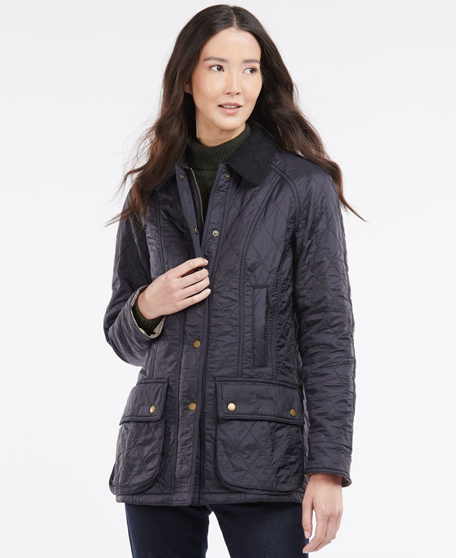 Barbour Beadnell Polarquilt Steppjacke Damen Navy | YHBPML-930