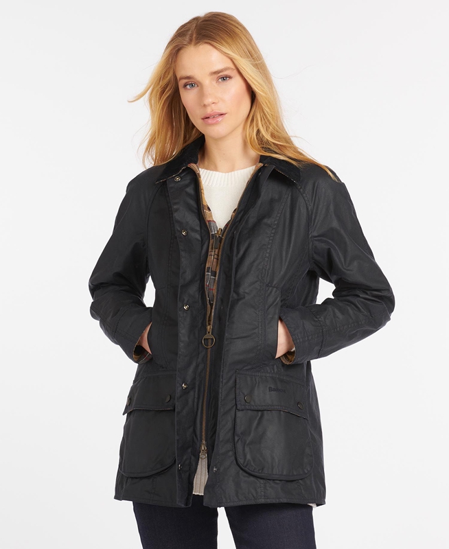 Barbour Beadnell® Gewachste Jacke Damen Navy | BMLWIS-692