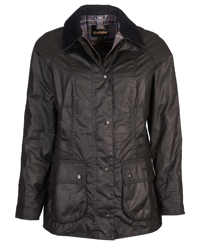 Barbour Beadnell® Gewachste Jacke Damen Schwarz | EOZCRH-213