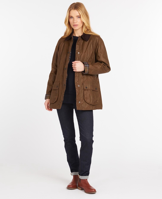 Barbour Beadnell® Gewachste Jacke Damen Braun | JTZYXR-537