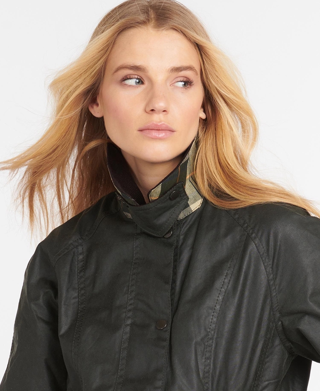 Barbour Beadnell® Gewachste Jacke Damen Schwarz | ZKQGFL-671