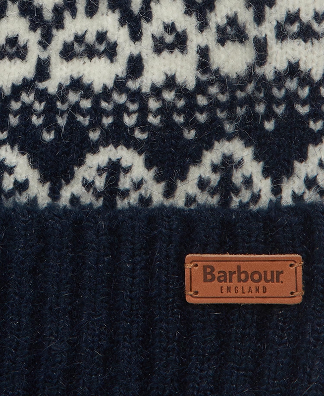 Barbour Beanie Alpine Fair Isle Pom Hüte Damen Navy | WFZVCM-178