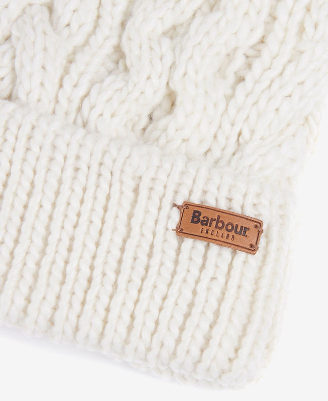 Barbour Beanie Penshaw Cable Hüte Damen Weiß | LUPQJB-216