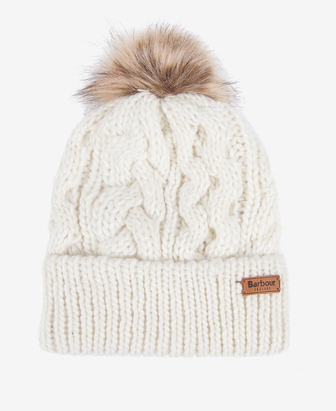 Barbour Beanie Penshaw Cable Hüte Damen Weiß | LUPQJB-216