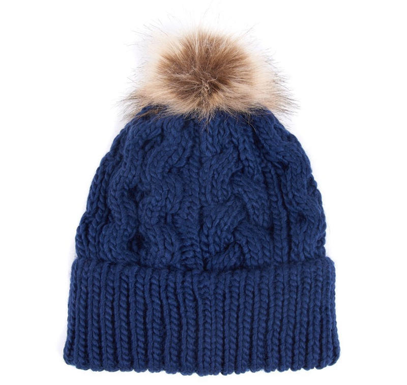 Barbour Beanie Penshaw Cable Hüte Damen Blau | LVXNZG-964