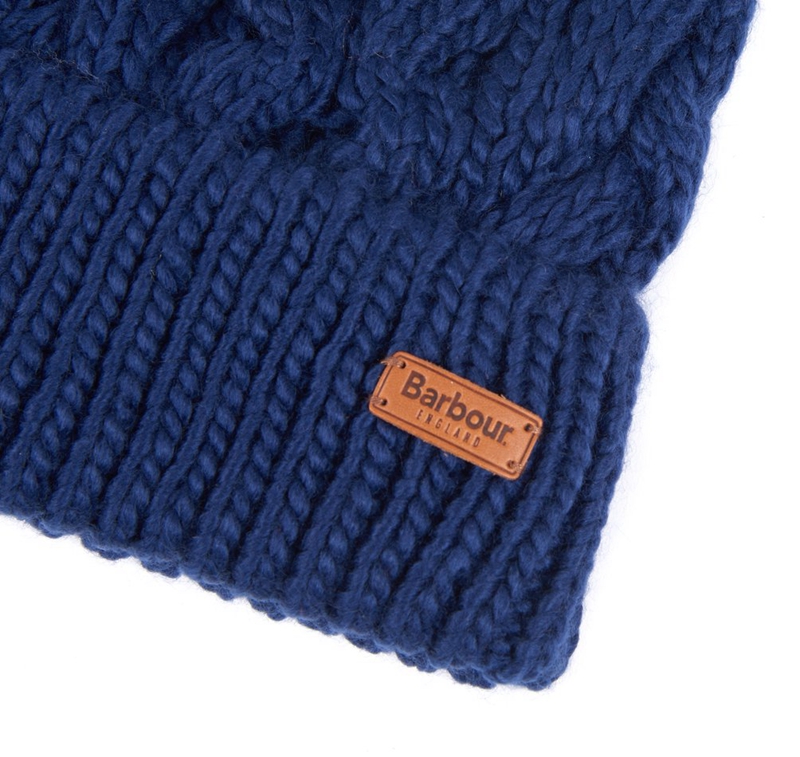 Barbour Beanie Penshaw Cable Hüte Damen Blau | LVXNZG-964