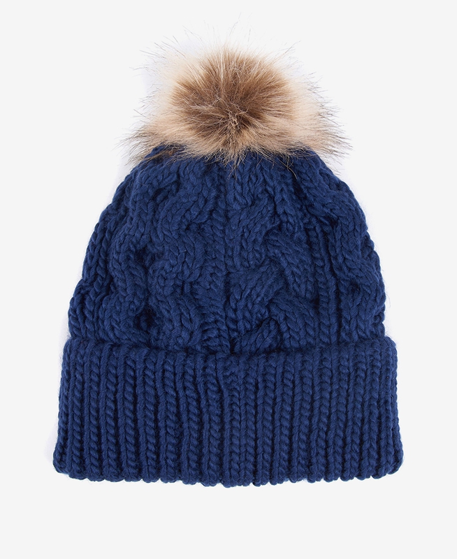 Barbour Beanie Penshaw Cable Hüte Damen Blau | LVXNZG-964