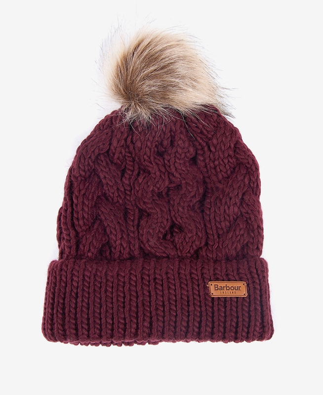 Barbour Beanie Penshaw Cable Hüte Damen Lila | MRZDEO-031