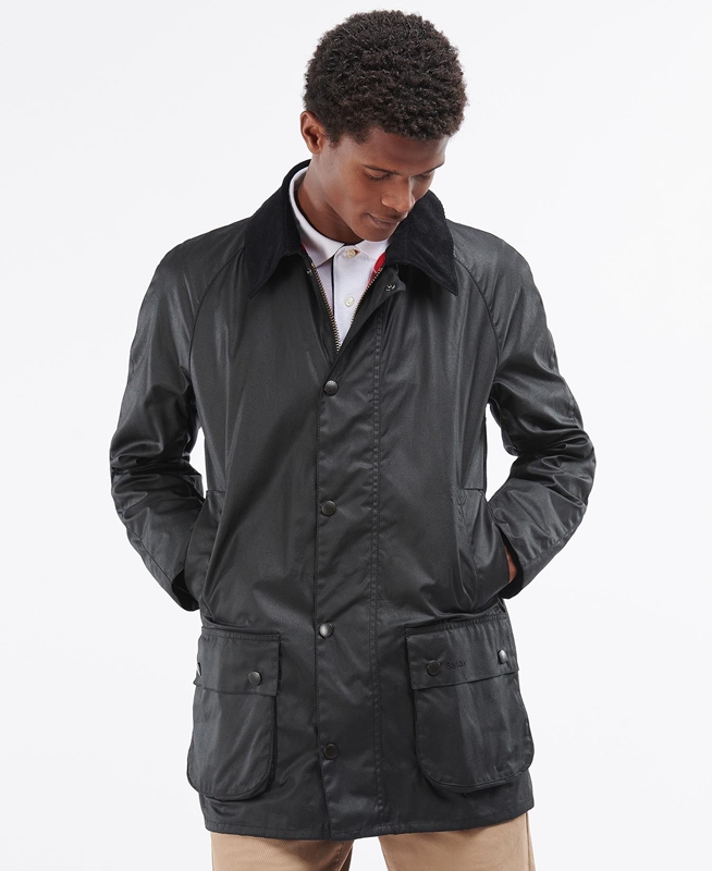 Barbour Beausby Gewachste Jacke Herren Schwarz | YPSAEB-329