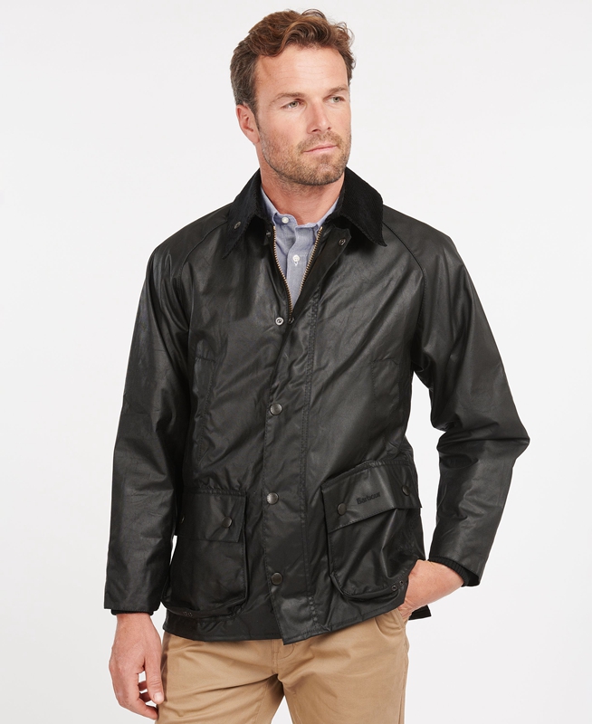 Barbour Bedale® Gewachste Jacke Herren Schwarz | FNDUTK-302