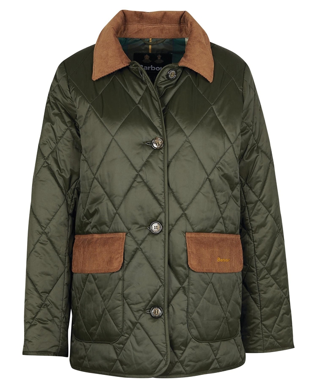 Barbour Bragar Steppjacke Damen Olivgrün | CZYBQH-563