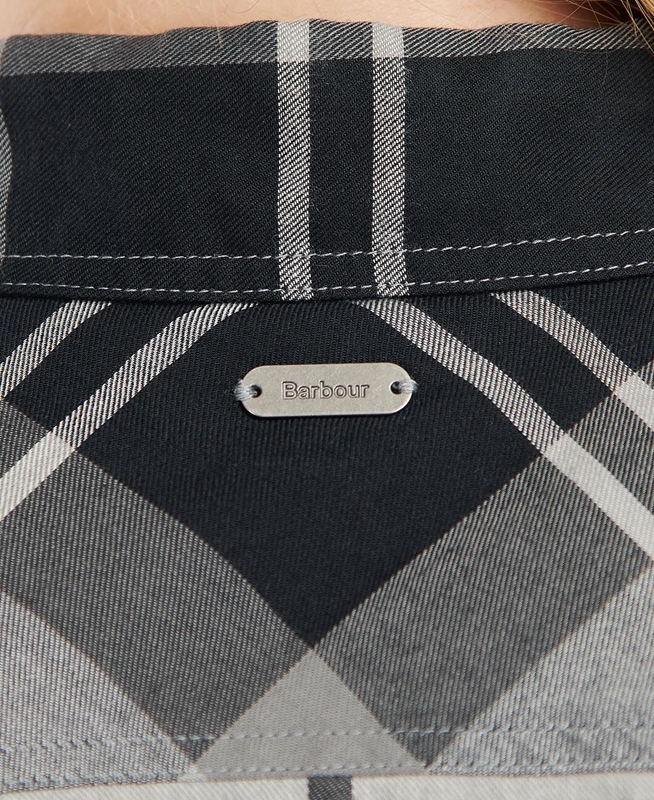 Barbour Bredon Hemd Damen Schwarz Grau | QSLGRO-610