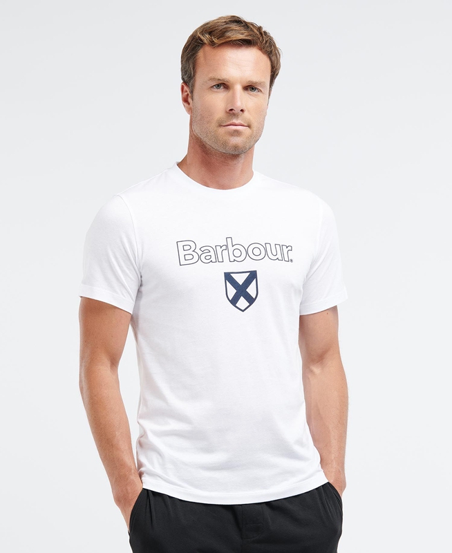 Barbour Cameron T-shirts Herren Weiß | UIWZLV-145