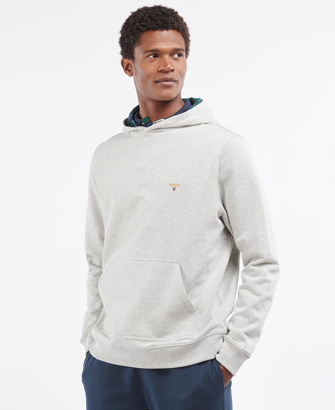 Barbour Campus Hoodie Sweatshirts Herren Grau | YHSRKO-845