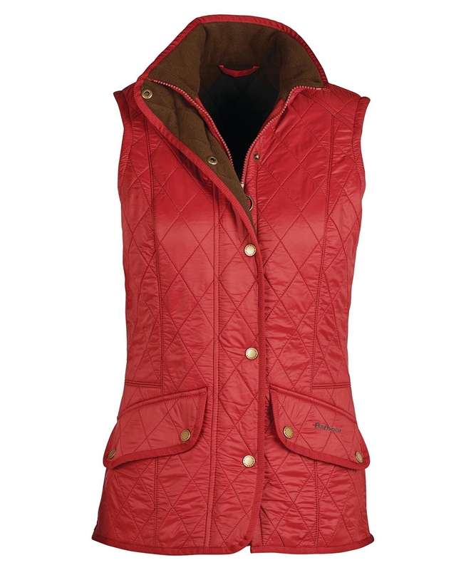 Barbour Cavalry Weste Damen Rot | BQXUEI-591