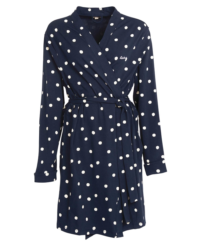 Barbour Dotty Robe Nachtwäsche Damen Navy | NXJHLR-967