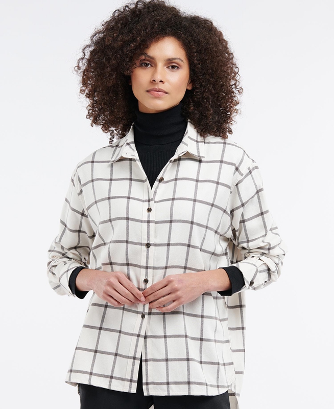 Barbour Elena Hemd Damen Weiß | DHMATN-015