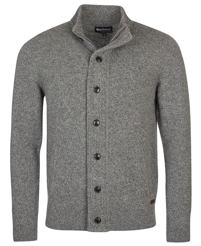 Barbour Essential Cardigan Tisbury Zip Through Pullover Herren Grau | WYTLRP-408