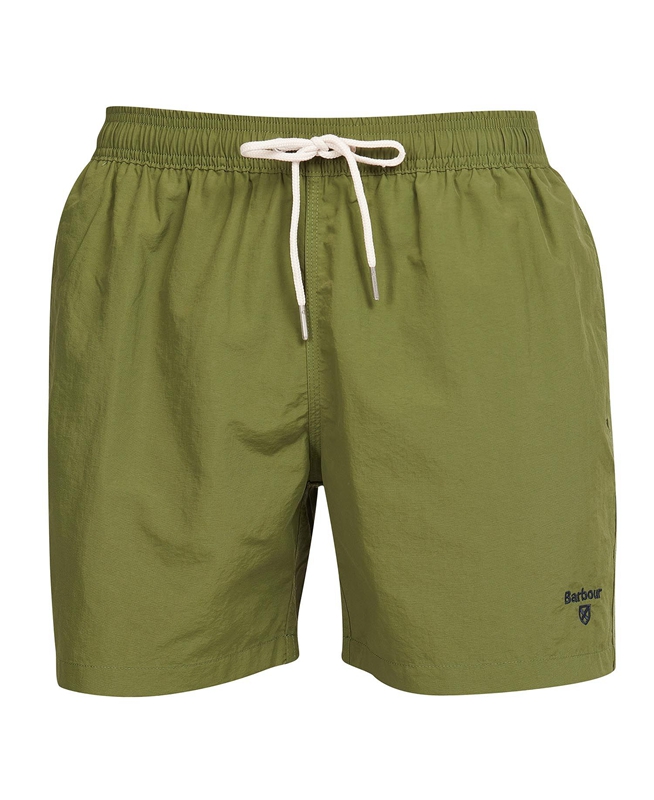 Barbour Essential Logo 5'' Swim Hose Herren Olivgrün | PAWLFM-594