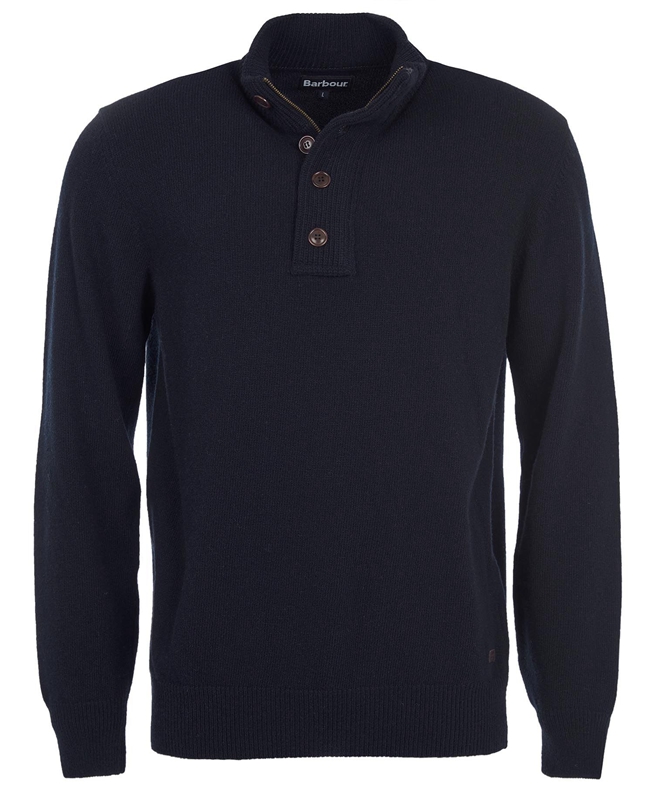 Barbour Essential Patch Half Zip Pullover Herren Navy | GIFSUW-103