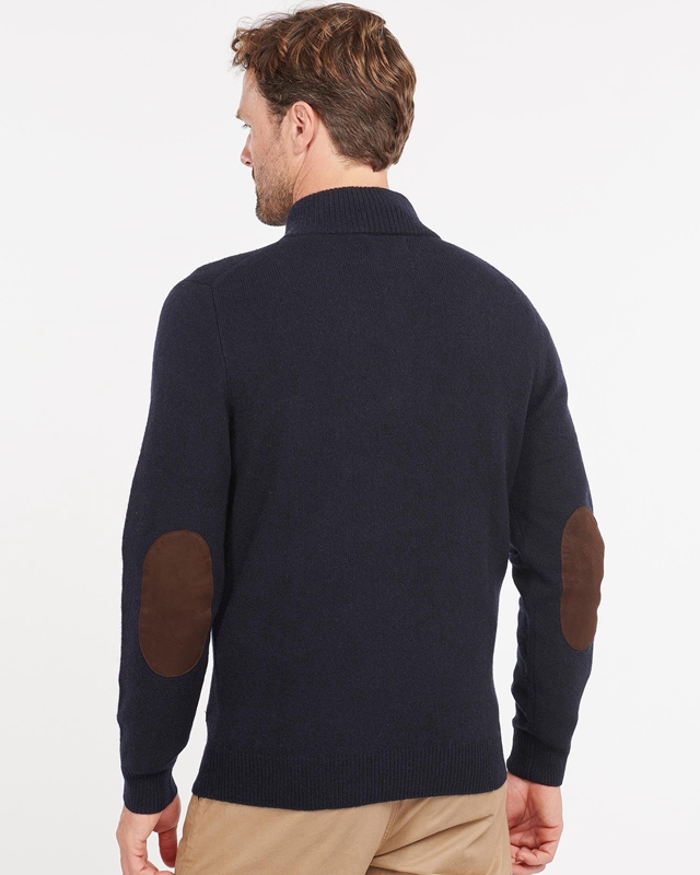 Barbour Essential Patch Half Zip Pullover Herren Navy | GIFSUW-103