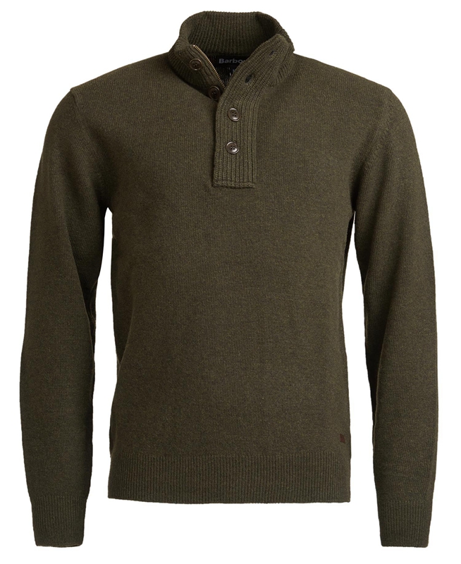 Barbour Essential Patch Half Zip Pullover Herren Olivgrün | JOZXBU-853