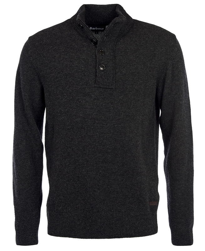 Barbour Essential Patch Half Zip Pullover Herren Schwarz | ODBHKL-813